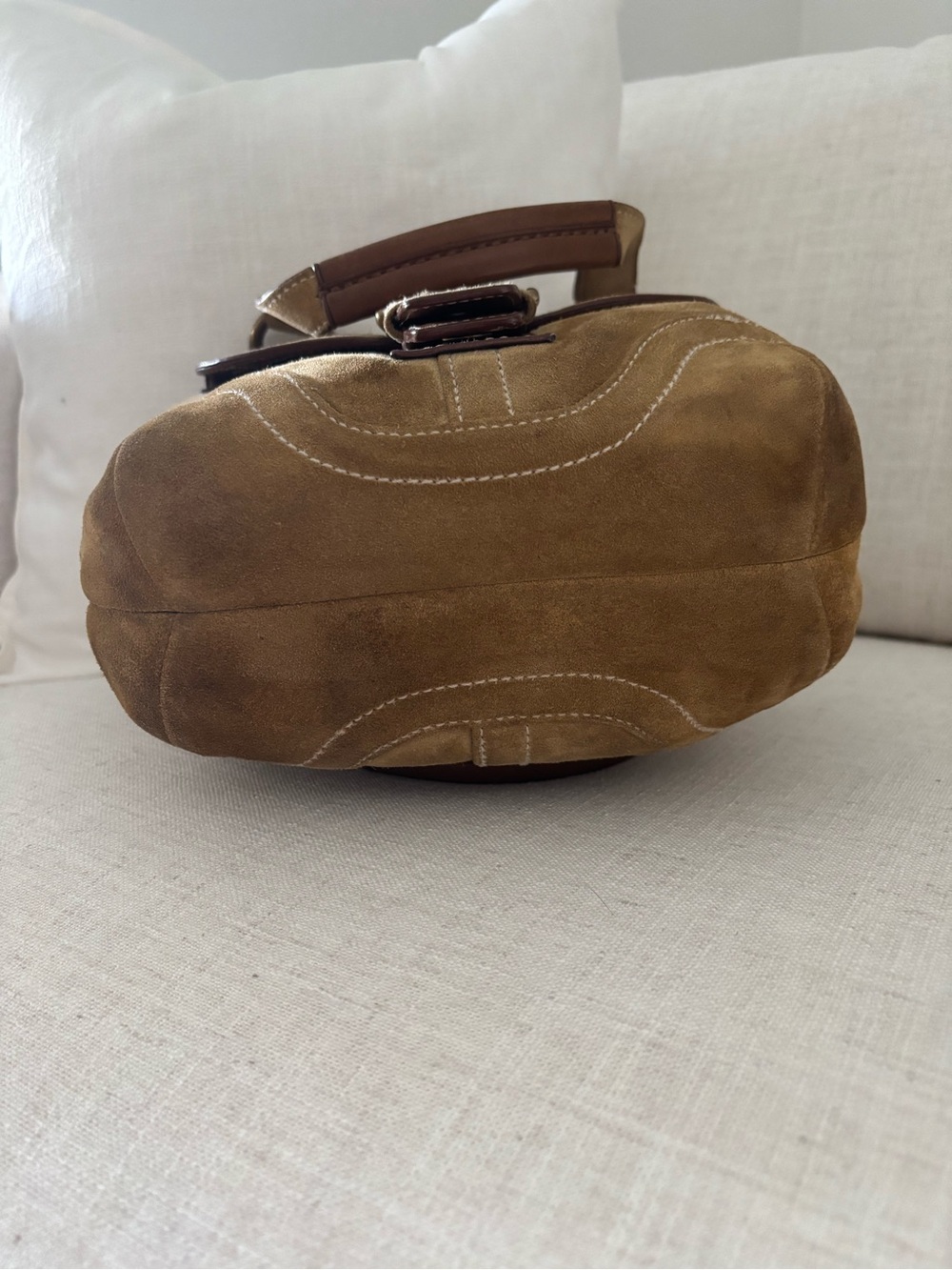 ππ¦ Vintage Coach Hampton Suede Buckle Mini Satchel - Picture 7 of 15